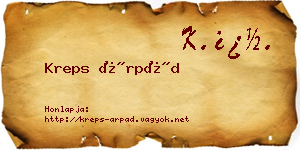 Kreps Árpád névjegykártya