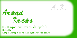 arpad kreps business card